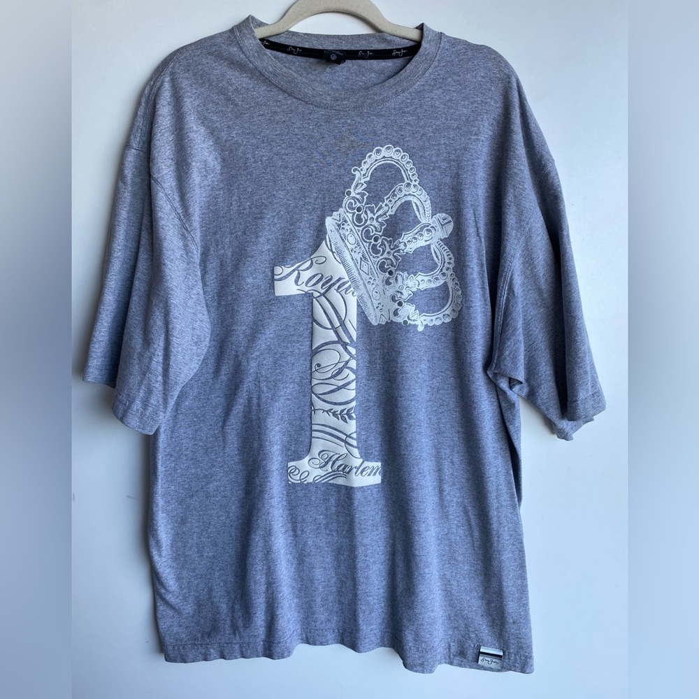 Vintage Sean John Grey Crown Number 1 Harlem Short Sleeve Shirt SZ XXL